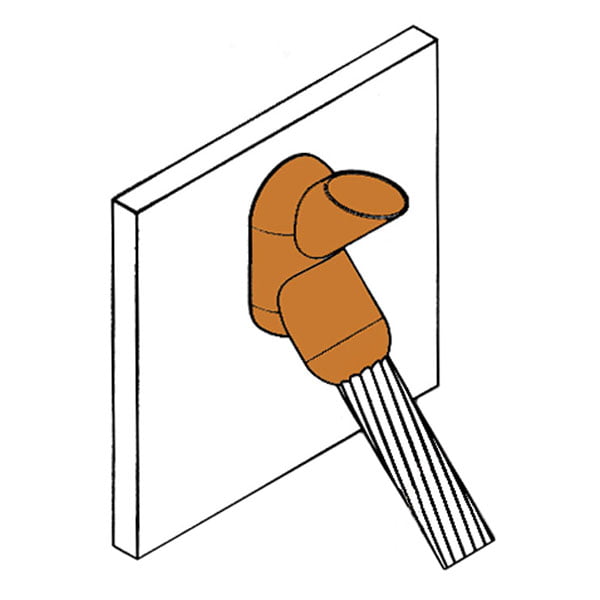 45° Cable to Vertical Steel Surface Joint