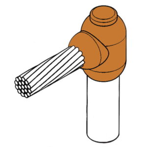 Horizontal Cable Terminal to Ground Rod Joint